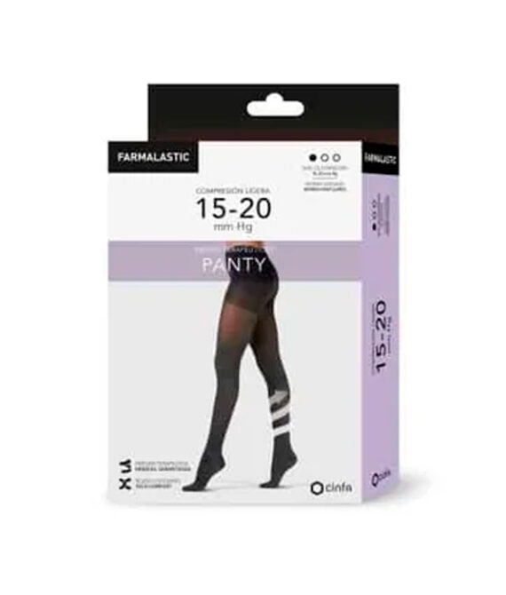 Farmalastic Medias Terapéuticas Panty Compresión Ligera Negro Talla l 15-20mm Hg