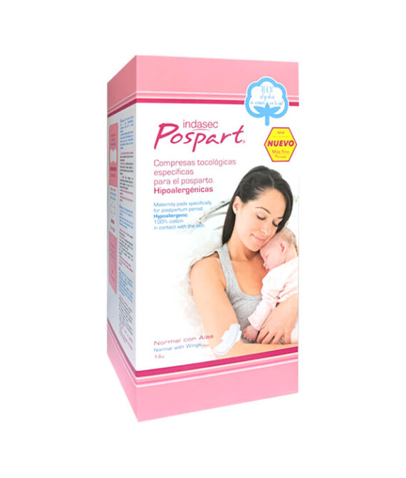 Indasec Pospart Algodón Normal con Alas 10 Unidades
