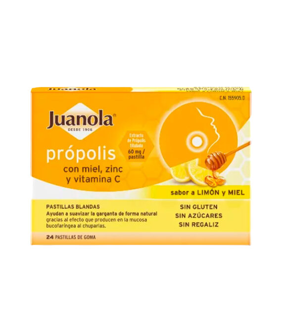 Juanola Própolis Sabor Miel y Limón 24 pastillas