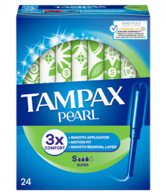 Tampax Pearl Super Tampones Con Aplicador 24 Unidades
