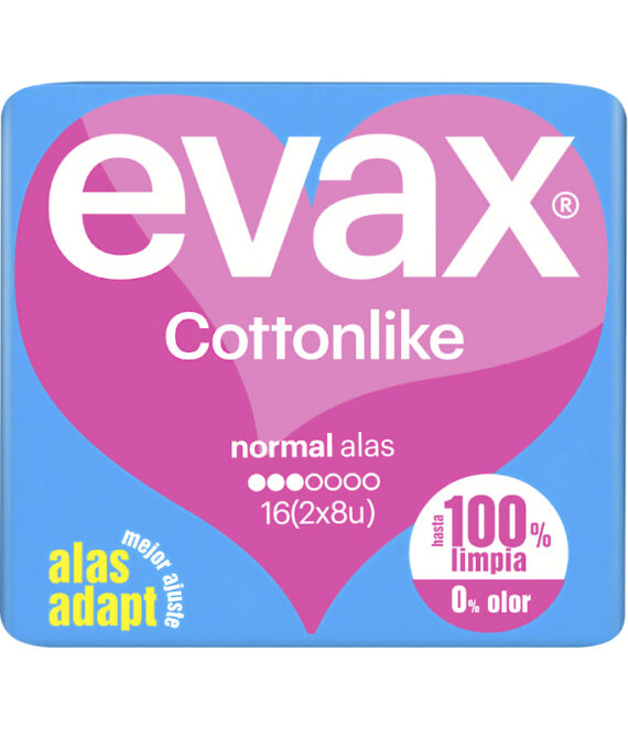 Evax Cottonlike Normal Compresas con Alas 16 Unidades