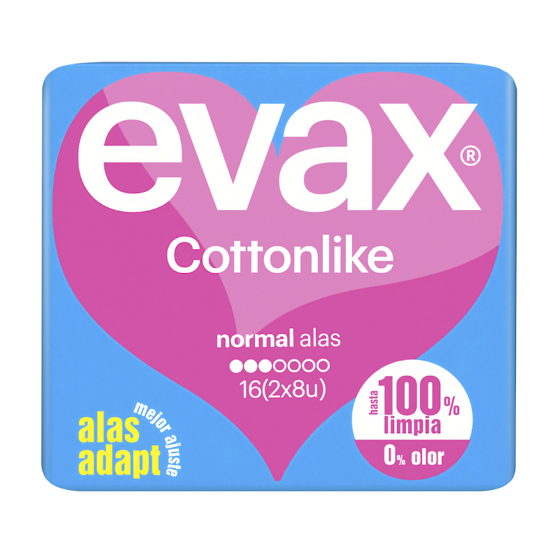 Evax Cottonlike Normal Compresas con Alas 16 Unidades