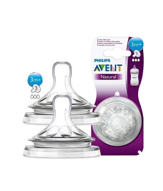 Avent Tetina Natural +3M Flujo Medio 2 Unidades