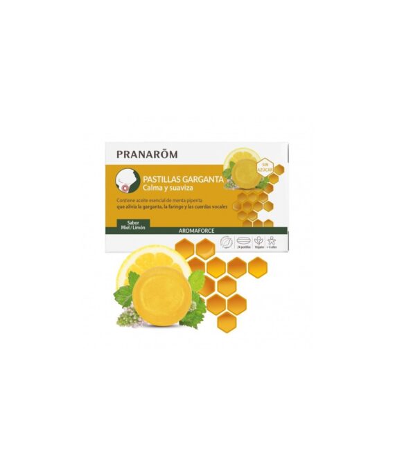 Pranarom Aromaforce Pastillas Garganta Miel y Limón 24 pastillas
